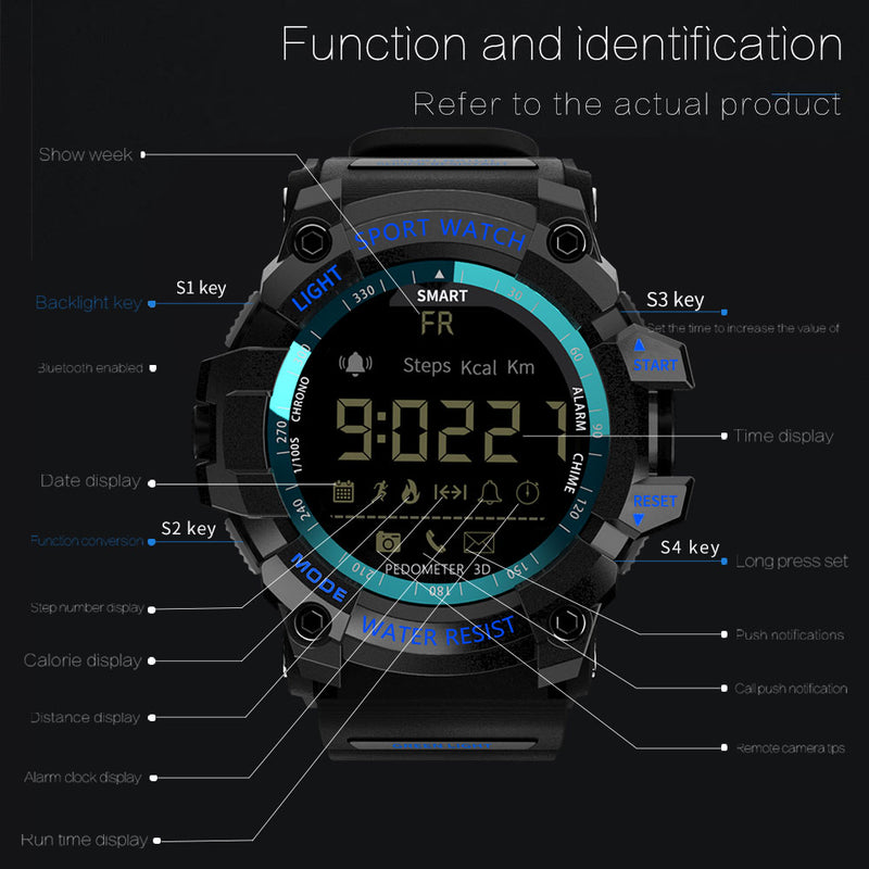 Lokmat Time Sport Smart Watch Fitness Outdoor Activity Clock IP67 Waterproof Watches Pedometer Call Message Reminder for Phone