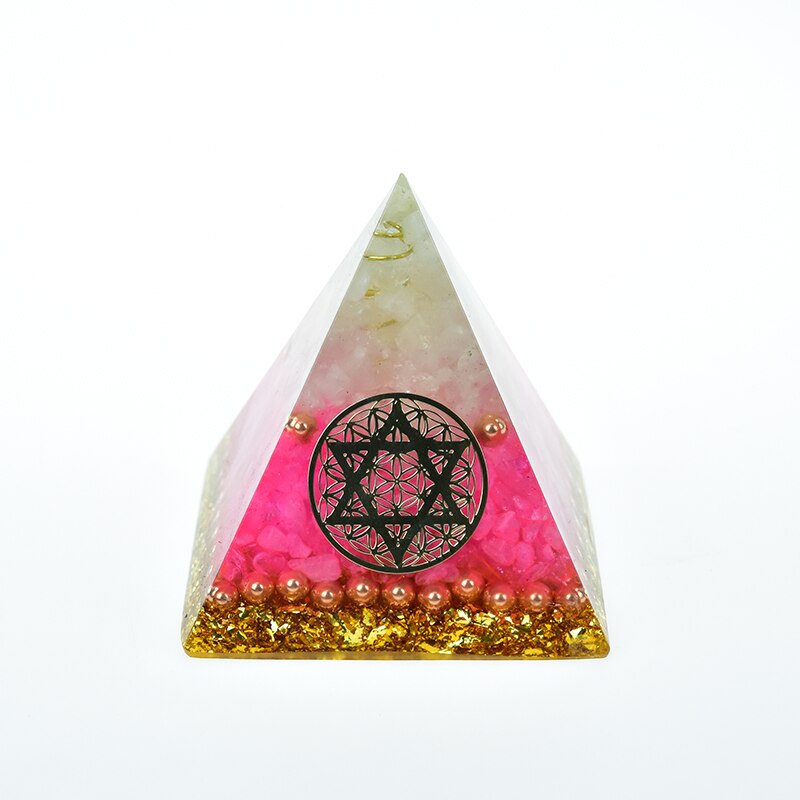 AURA REIKI Orgonite Energy Pyramid Helps Love Bring Good Luck To Change Magnetic Field Resin Decorative Craft Jewelry Gift