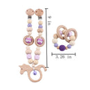 Baby Toys Silicone Beads Teethers Wooden Rings Handmade Bracelet Pacifier Chain Clips Teething Pram Stroller Bell Baby Products