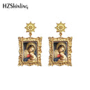 2020 Antique Dangle Earrings Mother of God Virgin Mary Retro Paintings Glass Cabochon Mandala Pendants Jewelry for Women