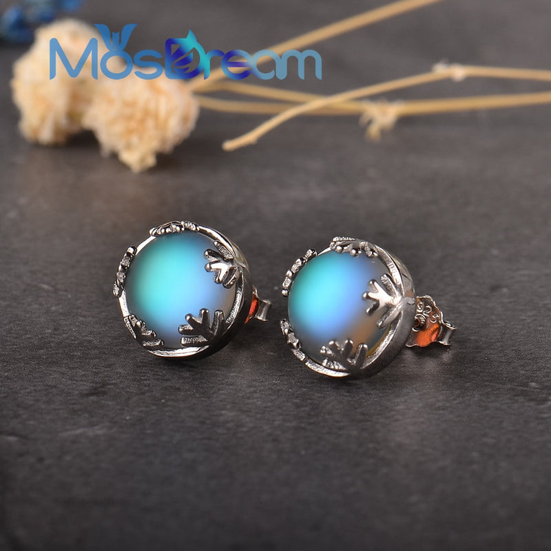 ITSMOS Moonlight Ladies Fashion Aurora Borealis Earrings s925 Silver Stud Elegant Jewelry Birthdays Romatic Gift for Women