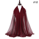 Luxuey Pom Pom Bubble Chiffon Hijab Scarf Women Long Shawl Wrap Muslim Headband Maxi Islamic Sjaal 180*70cm