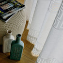 Modern White tulle curtains for living room bedroom geometric sheers curtain drapes for windows