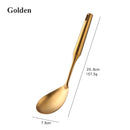 Gold cookware Stainless Steel Cooking tools spatula Shovels Turner Ladle Spoon Colander Filter Potato Mashers Kitchen Utensils