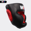 Freies Verschiffen ROT/SCHWARZ Geschlossene Art Boxing Head Guard/Sparring Helm/MMA/Muay Thai Kickboxing Brace/Kopfschutz PU-Material