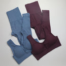 2 Piece Set Women Seamless Yoga Set Fitness Clothing High Waist Leggings+Sport Bra Gym Workout Clothes Woman Jogging Sportwear