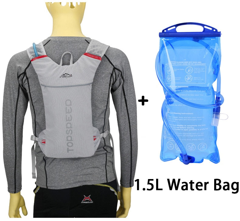 Bolsa ultraligera para correr, mochila de hidratación para ciclismo, chaleco deportivo para correr al aire libre para hombres y mujeres, vejiga de agua de 1,5 l