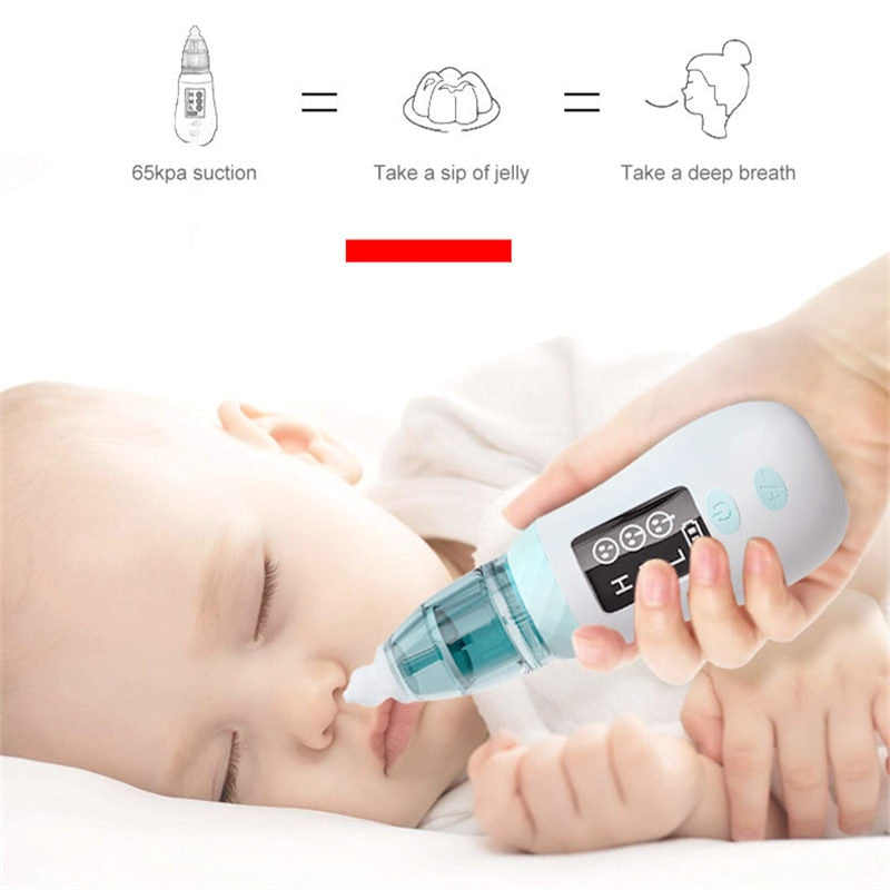 Aspirador nasal para niños Pantalla LED eléctrica Limpiador de nariz Inhalador Recién nacido Aspire Equipo Cuidado de los oídos aspirador nasal bebe electrico