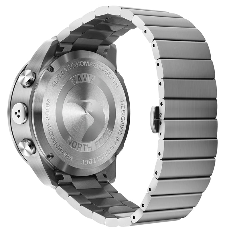 Reloj Digital deportivo de buceo para hombre, relojes para hombre, ejército militar, lujo, acero completo, negocios, resistente al agua, 200m, altímetro, brújula, borde norte