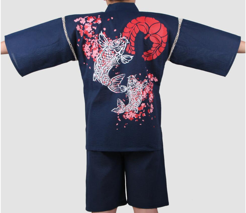 Traditioal Japanese Pajamas Sets Men Yukata Kimono Cotton Male Loose Japan Home Clothing Sleepwear Bathrobe Leisure Wear A52508