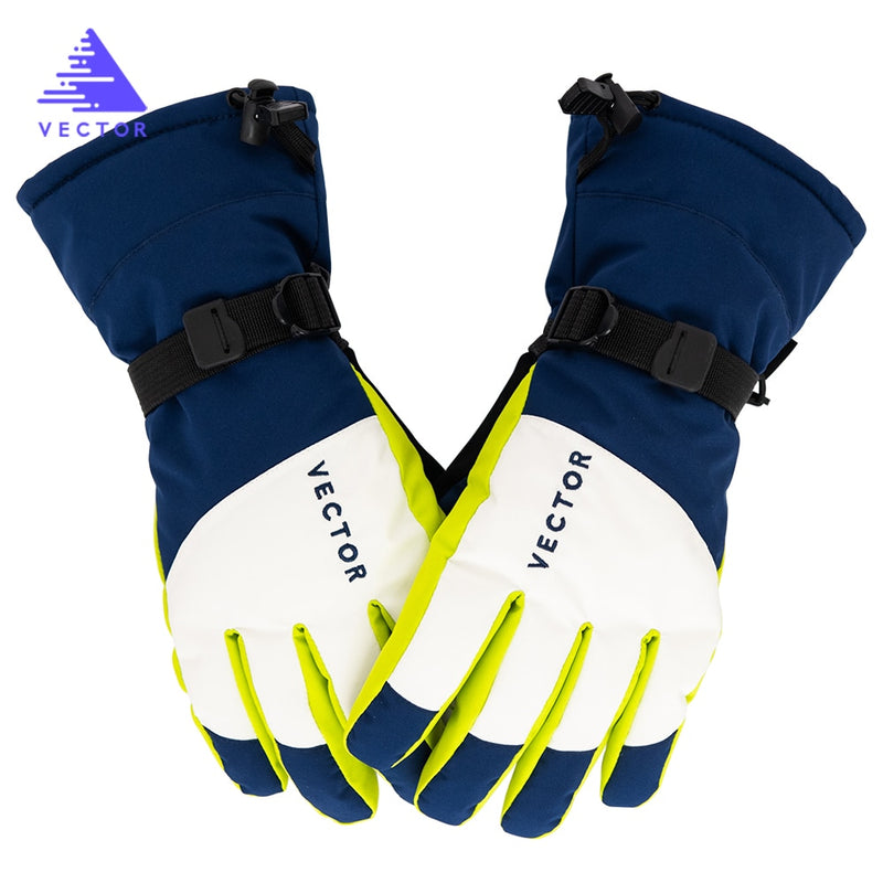 Guantes de lana de esquí impermeables y cálidos Extra gruesos a prueba de viento invierno exterior deporte Snowboard moto de nieve motocicleta montar a prueba de deslizamiento