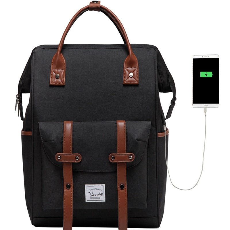 Mochila VASCHY para hombre, mochila antirrobo para ordenador portátil de 15,6 pulgadas con cargador USB, mochila de viaje para mujer, mochila escolar para adolescentes, mochila de ocio
