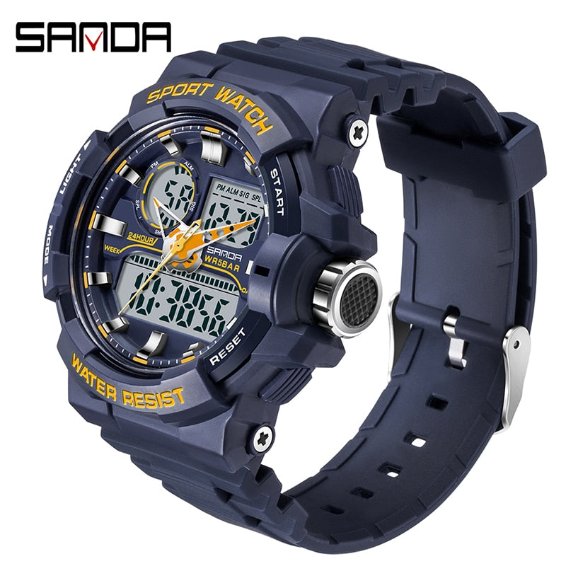 SANDA 2022 Top Brand Luxury Military Men's Watches 50M Waterproof Wristwatch Quartz Watch for Men Clock relogio masculino 6025