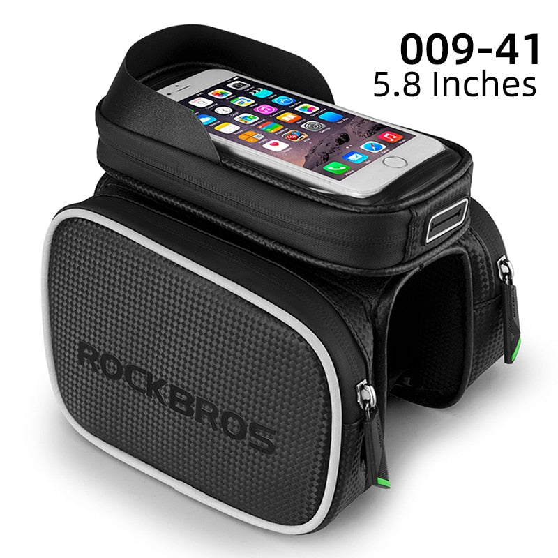 ROCKBROS Cycling Bike Top Tube Bag Rainproof MTB Bicycle Frame Front Head Cell Phone Touch Screen Bag Pannier Bike Accessories