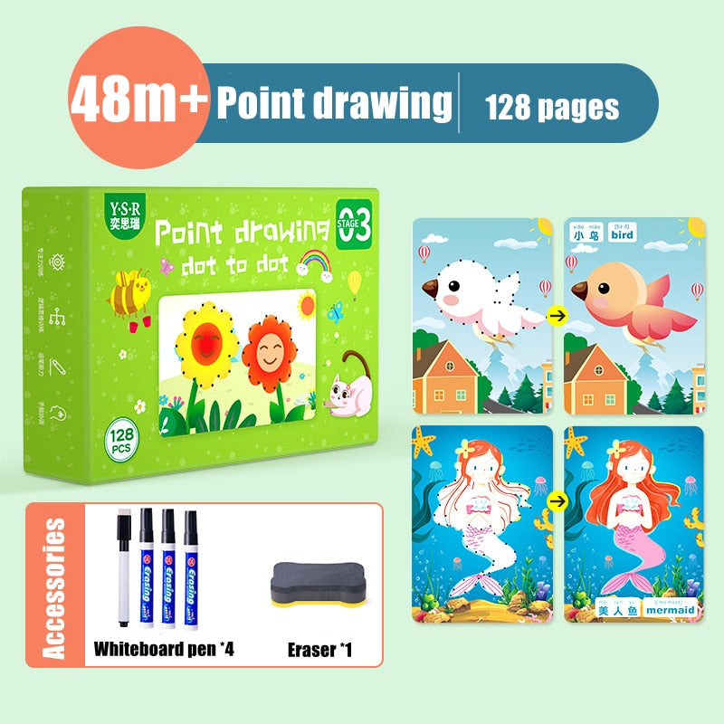 Children Montessori Toys Educational Math toys Drawing Tablet Pen Control Hand Training For Boy Girl Busyboard
