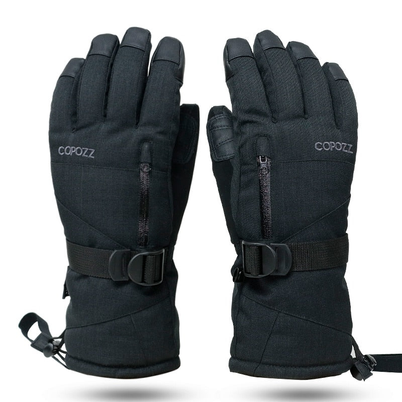 COPOZZ Skihandschuhe Wasserdichte Handschuhe mit Touchscreen-Funktion Thermo-Snowboardhandschuhe Warme Motorrad-Schneehandschuhe Herren Damen