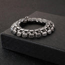 Fongten Vintage Punk Charms pulsera de cadena de eslabones de acero inoxidable calavera serpiente vikingo delicado brazalete hombres joyería