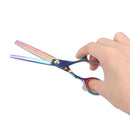 Brainbow 2pcs / Set 5.5' Multi-Color Haarschere Rechtshänder Effilierschere Friseurschere Pro Salon Haarstyling-Werkzeuge
