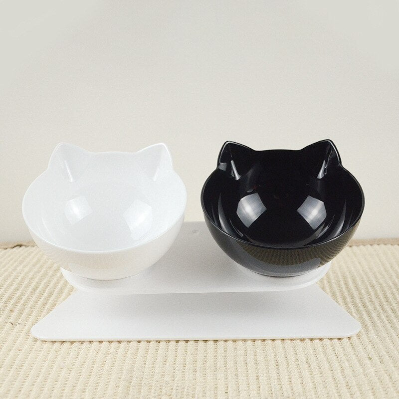 Cat Double Bowl Cat Bowl Dog Bowl  Non-slip Food Bowl With Raised Stand Cat Feeding & Watering Supplies Dog Feeder Pet Supplies