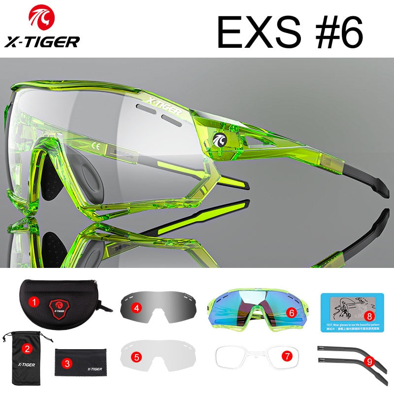 X-TIGER Cycling Sunglasses Photochromic UV400 Sports Cycling Glasses MTB Racing Men&