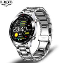 LIGE 2020 New Steel Band Digital Watch Men Sport Watches Electronic LED Male Wrist Watch For Men Clock Waterproof Bluetooth Hour