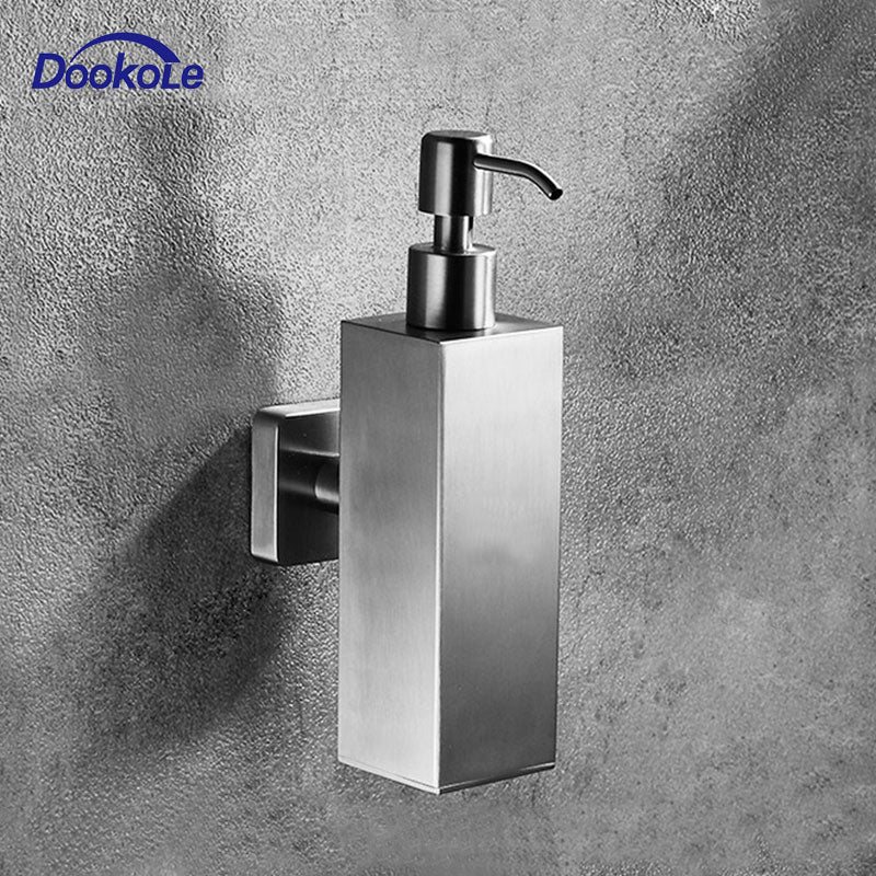 Dispensador de jabón de acero inoxidable 304, montaje en pared, dispensador de jabón líquido Manual, dispensador de champú para cocina y baño