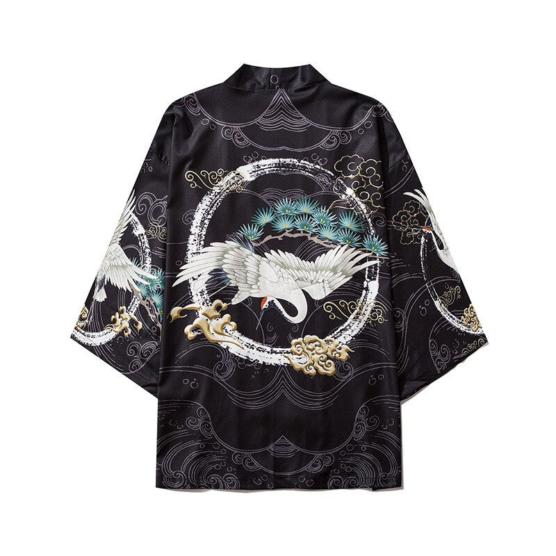 Spring Autumn Japanese Traditional Haori Samurai Oriental Yukata Clothing кимоно японский стиль High-quality Daily Street Wear