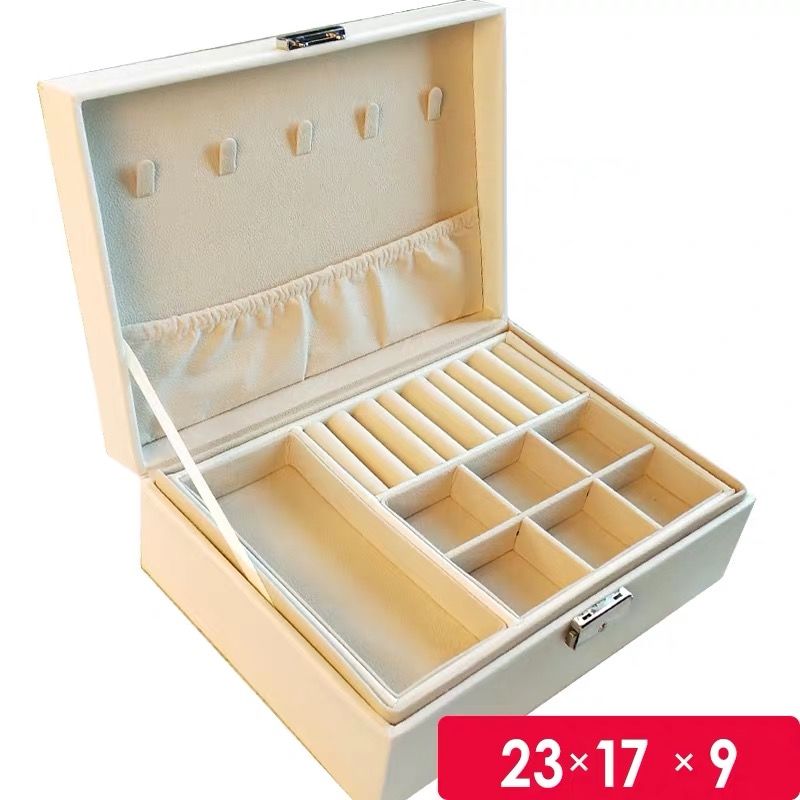 PU-Leder-Schmuck-Aufbewahrungs-Display Tragbare Multifunktions-Verpackungsbox im europäischen Stil mit Schublade Wintergeschenk