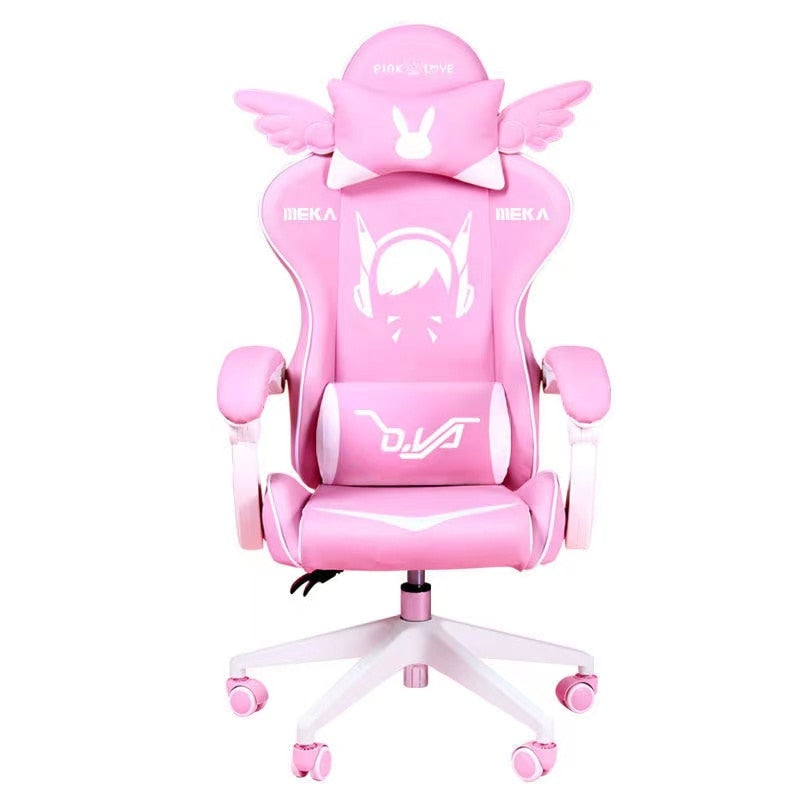 Pink Magic Gaming Chair Girl Game Competitive Rotating Chair Home Liftable Computer Chair Fashion Comfortable Anchor Live Chair