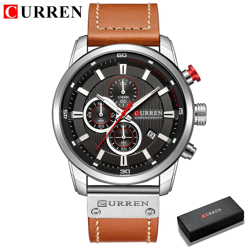 Top Brand Luxury CURREN Fashion Leather Strap Quartz Men Watches Casual Date Business Male Wristwatches Clock Montre Homme