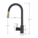 Senlesen Brushed Golden Kitchen Faucet Pull Out Spout Stainless Steel W/ Pull Down Sprayer Single Handle Kitchen Sink Faucets