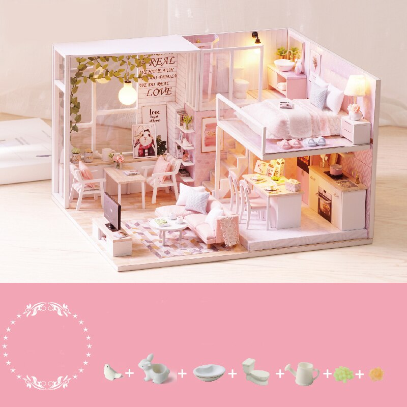Accesorios de casa Modular Cutebee, muebles de casa de muñecas en miniatura DIY, casa de muñecas pequeñas, Mini apartamento, regalo para amigos y niños