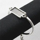 Fit 10x25mm Vintage Metal Rectangle Blank Setting Bezel Cabochon Bracelet Rectangle Base For DIY Bangle 5 strands/lot K05376