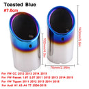 2Pcs/Set Chrome Plating Stainless Steel Car Exhaust Muffler Tip Pipes Covers for Audi A1 A3 A4 TT 2009-2015/VW Volkswagen PASSAT