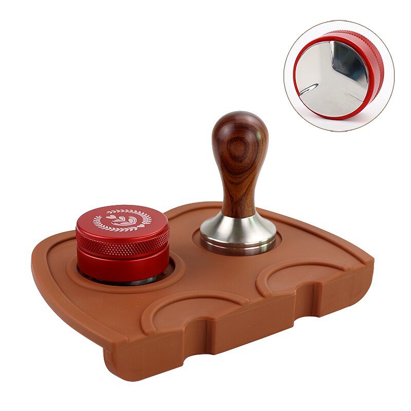 51/53/58mm ajustable de acero inoxidable Espresso café en polvo martillo café madera Tamper Set Barista herramientas distribución de café