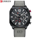 Marca CURREN, relojes de pulsera de cuarzo marrón de lujo para hombre, reloj de cuero con esfera cronógrafo luminosa para hombre, reloj deportivo informal