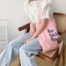 Women Canvas Shopping Bag Youth Letters Print Female Cotton Cloth Shoulder Bag Eco Handbag Tote Reusable Grocery Shopper Bags