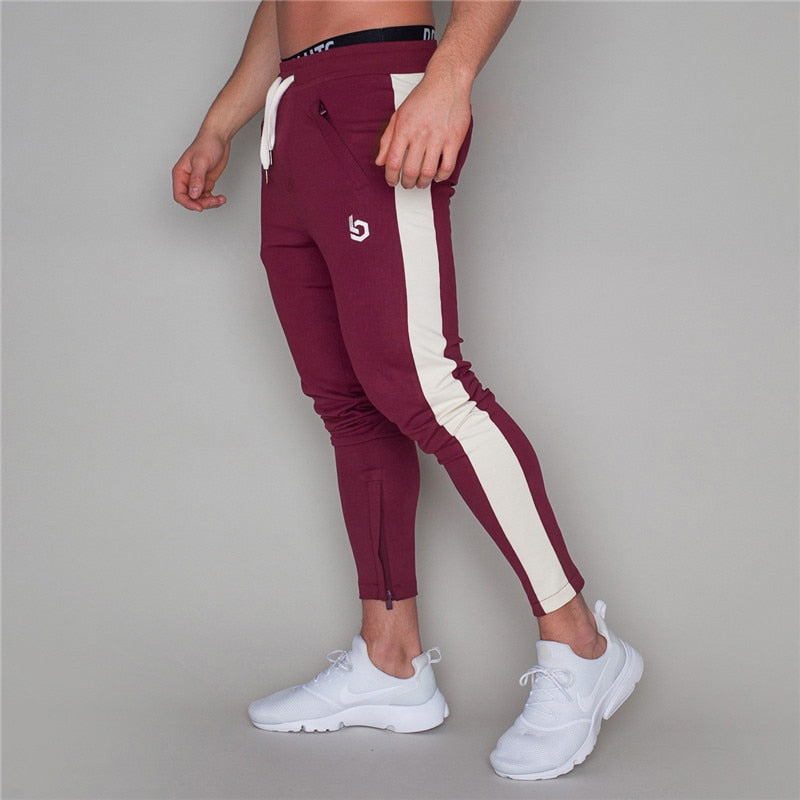 2019 Men Joggers Casual Pants Fitness Men Sportswear Pants Bottoms Skinny Sweatpants Trousers Black Gyms Jogger Sweat Pants