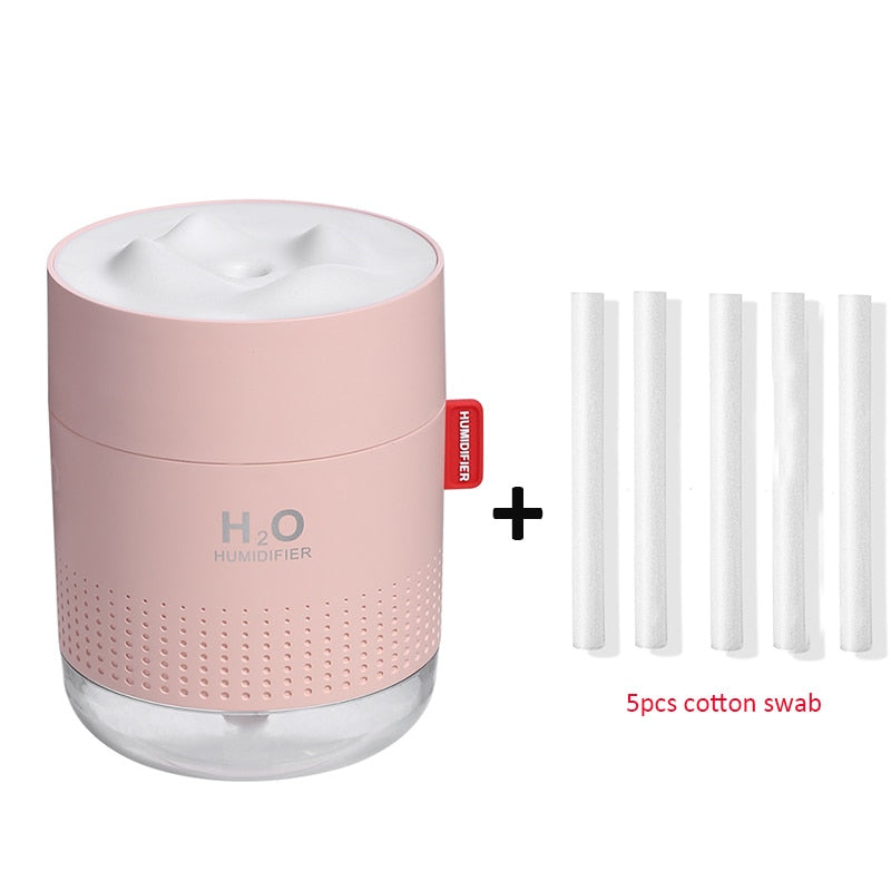 Humidificador de montaña de nieve blanca, 500ML, difusor ultrasónico de aire con USB, Humidificador de aromaterapia con luz relajante, difusor para el hogar