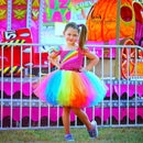 Vestido de tutú de Jojo Siwa con lazo para el pelo, vestido de princesa de arcoíris para niñas, vestidos de tutú para niños, vestidos de tutú para niñas, disfraz de fiesta de cumpleaños