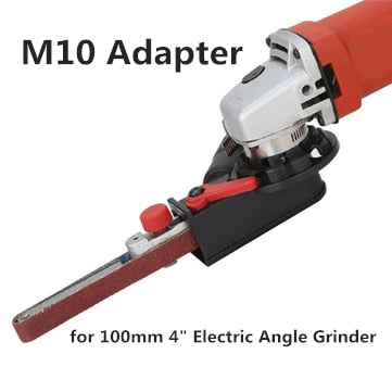DIY M10/M14, adaptador de correa de lijado, accesorio que convierte 100/115/125mm, amoladora angular eléctrica a lijadora de correa, trabajo de madera y Metal