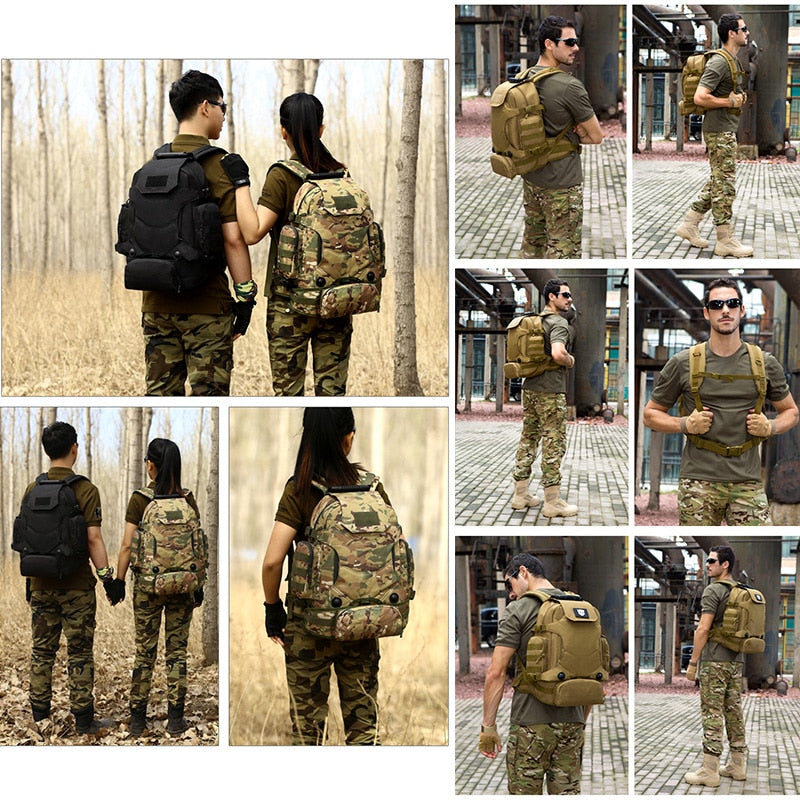 Mochila táctica de 40L 2 en 1, riñonera militar, mochila militar, mochila Molle para deportes al aire libre, bolsa para acampar, senderismo, escalada