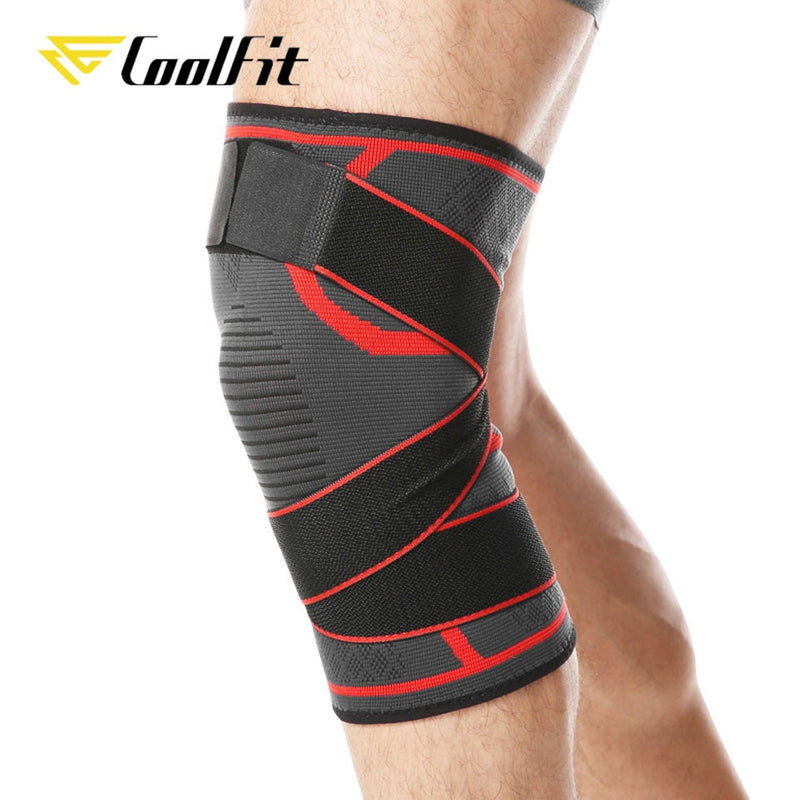 CoolFit 1PCS Dual-use Pressurized Knee Pads Strap Removable Knee Brace Support Crossfit Fitness Running Sports Knee Protector