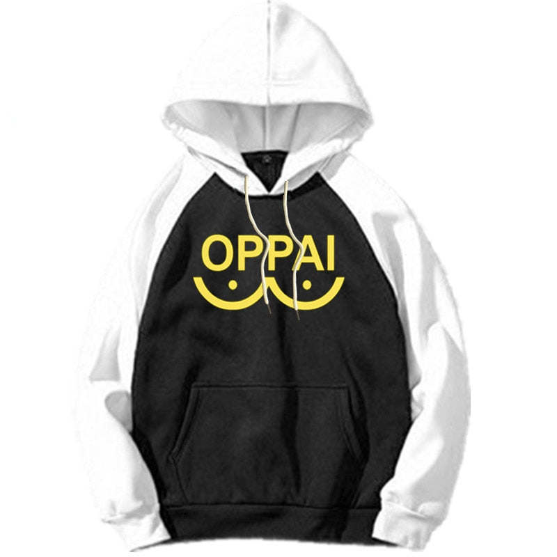 NEW Anime One Punch man Saitama Oppai Hoodie Hooded Women Men Sweatshirt Hoodie Cosplay Costume New Splice Hip Hop Pullover 2020