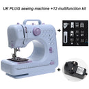 Inne Portable Sewing Machine Mini Electric Household Crafting Mending Overlock 12 Stitches with Presser Foot Pedal Beginners