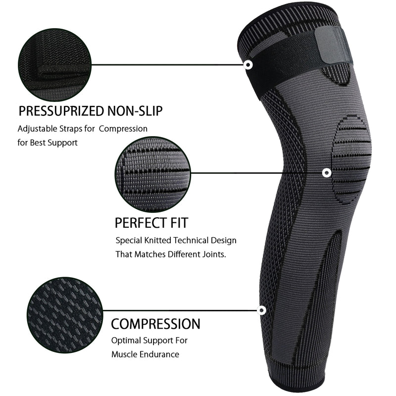 SKDK Warmth Sports Knee Brace Long Sleeve Cycling Running Workout Gym Sports Knee Pad Fitness Compression Knee Support