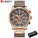 CURREN Markenuhr Männer Leder Sportuhren Herren Armee Militär Quarz Armbanduhr Chronograph Männliche Uhr Relogio Masculino
