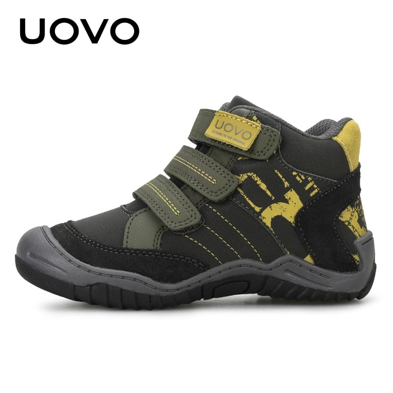 2022 UOVO New Arrival Mid-Calf Hiking Fashion Kids Sport Shoes Brand Outdoor Children Casual Sneakers For Boys Size