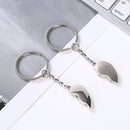 1Pair Couple Keychain Key Silver Color Korea Romantic Lover Love Key Heart Shape Magnet Keychain Souvenirs Valentine&
