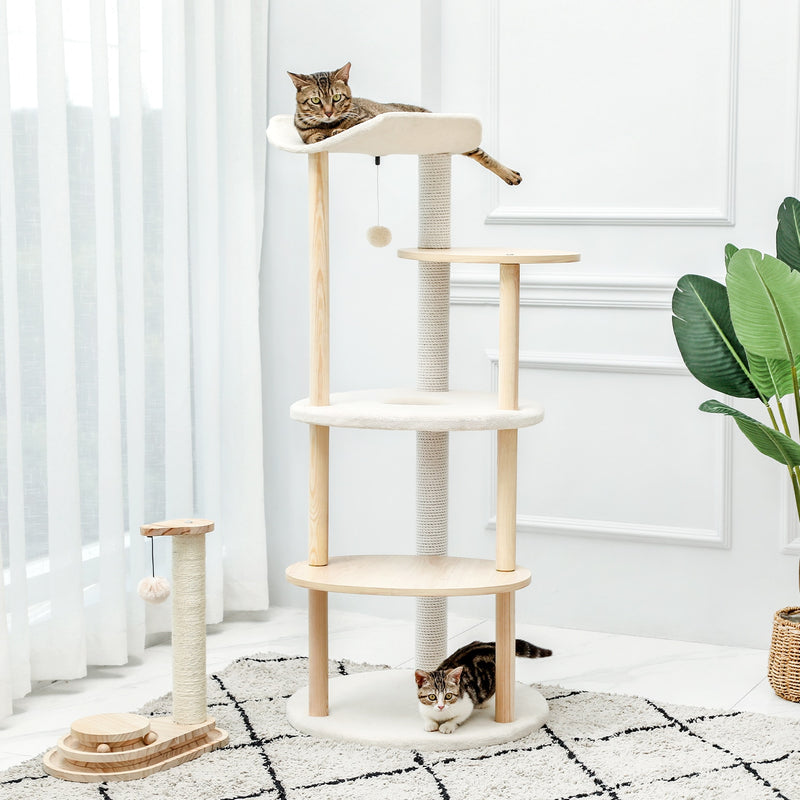Cat Tree House Condo Cat's Activity Center mit Double Condo Indoor Soft Barch Fully Wrapped Scratching Sisal Post rascador gato